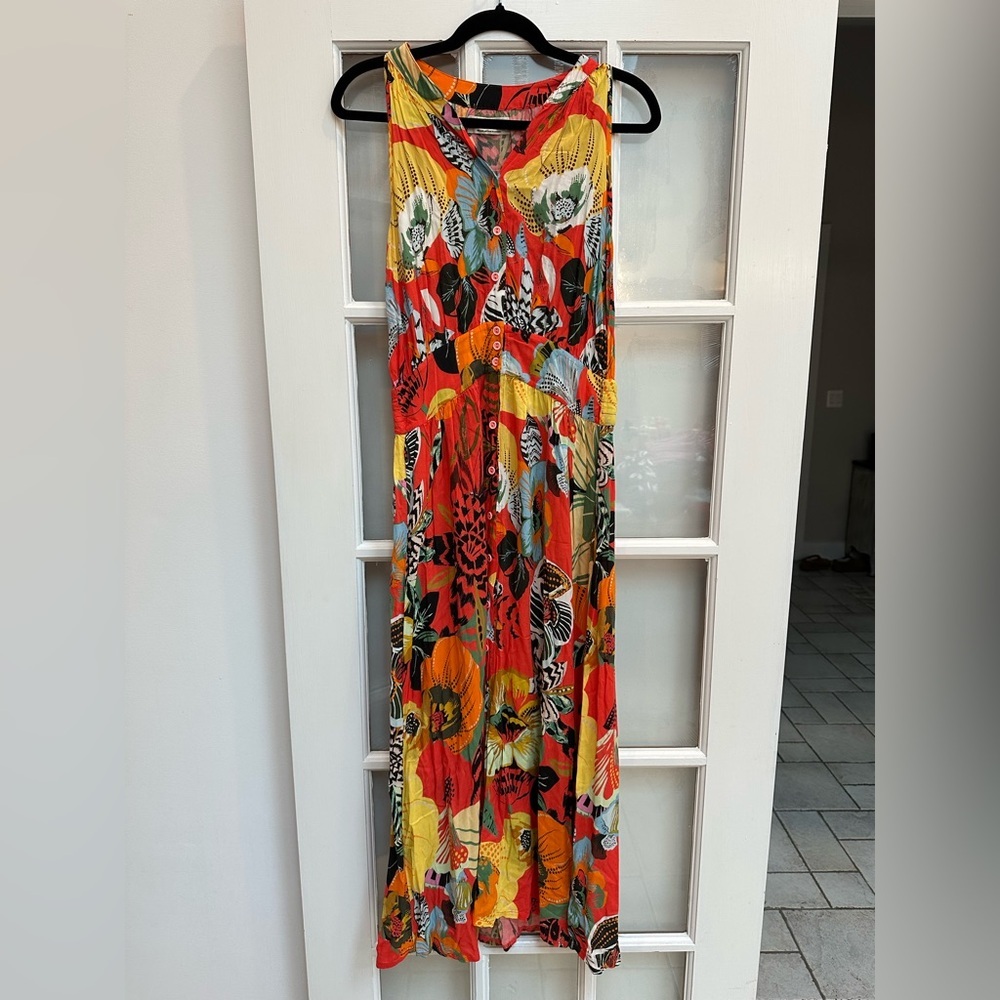 Aldomartins Burge Maxi Dress Vibrant Tropical Resort Coastal  Floral Size 6 S - Picture 14 of 15